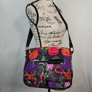 Betsey Johnson floral skull crossbody bag